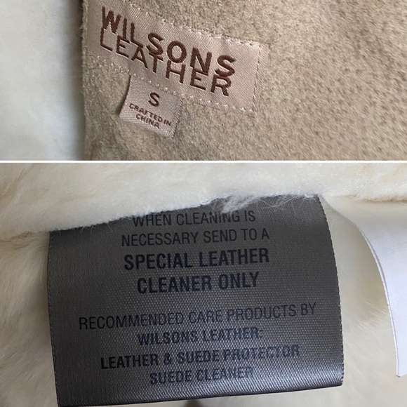 Wilsons Leather Suede Leather Hood Jacket Sherpa Lined Small FLAWS - Picture 12 of 12